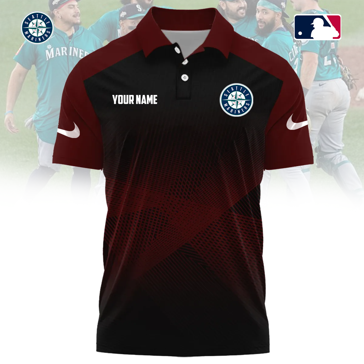 MLB x SEA Custom Name Sport Premium Polo Shirt HLP 30426 HLPHUONG