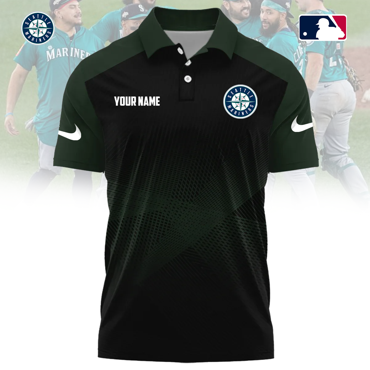 MLB x SEA Custom Name Sport Premium Polo Shirt HLP 30426 HLPHUONG