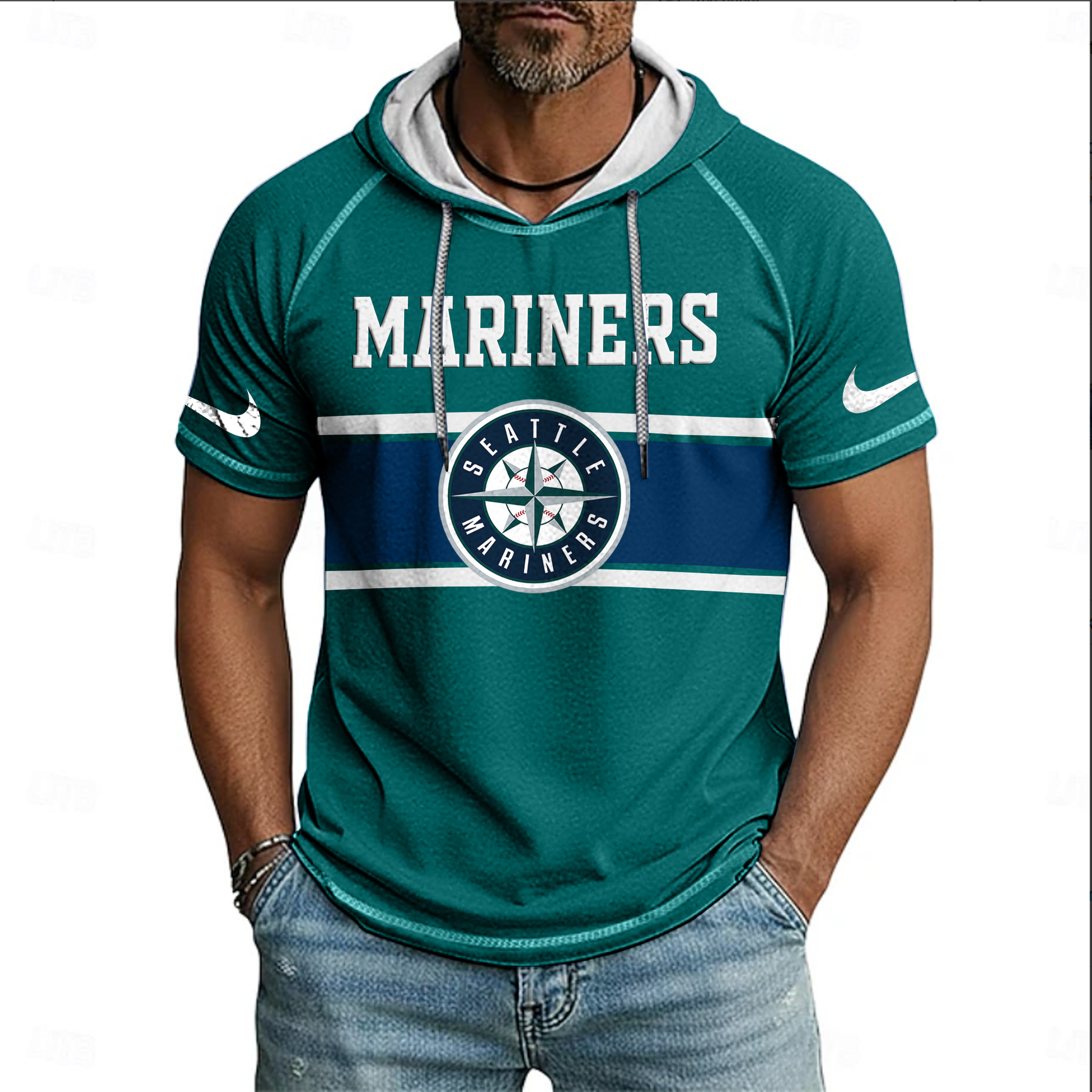 MLB x SEA Hooded Short Sleeve Shirt HLP 070426 HLPHUONG 1