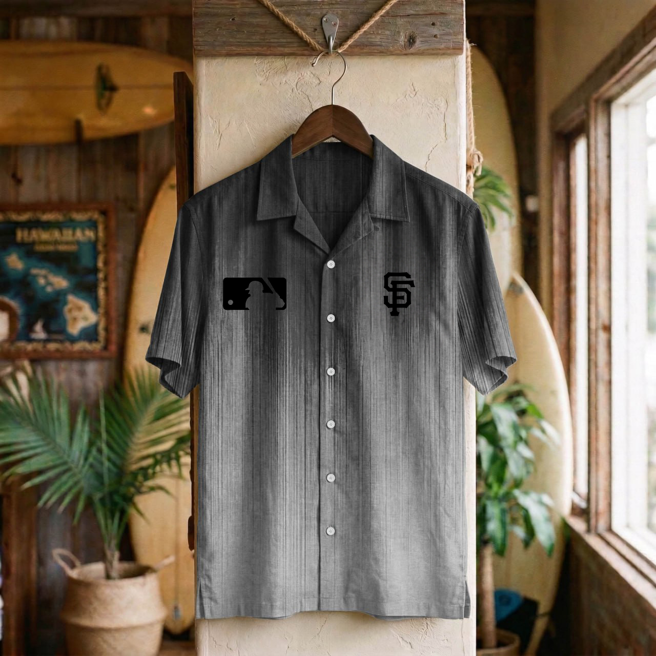 MLB x SF Ombre Hawaiian Shirt HLP 310326 LBN