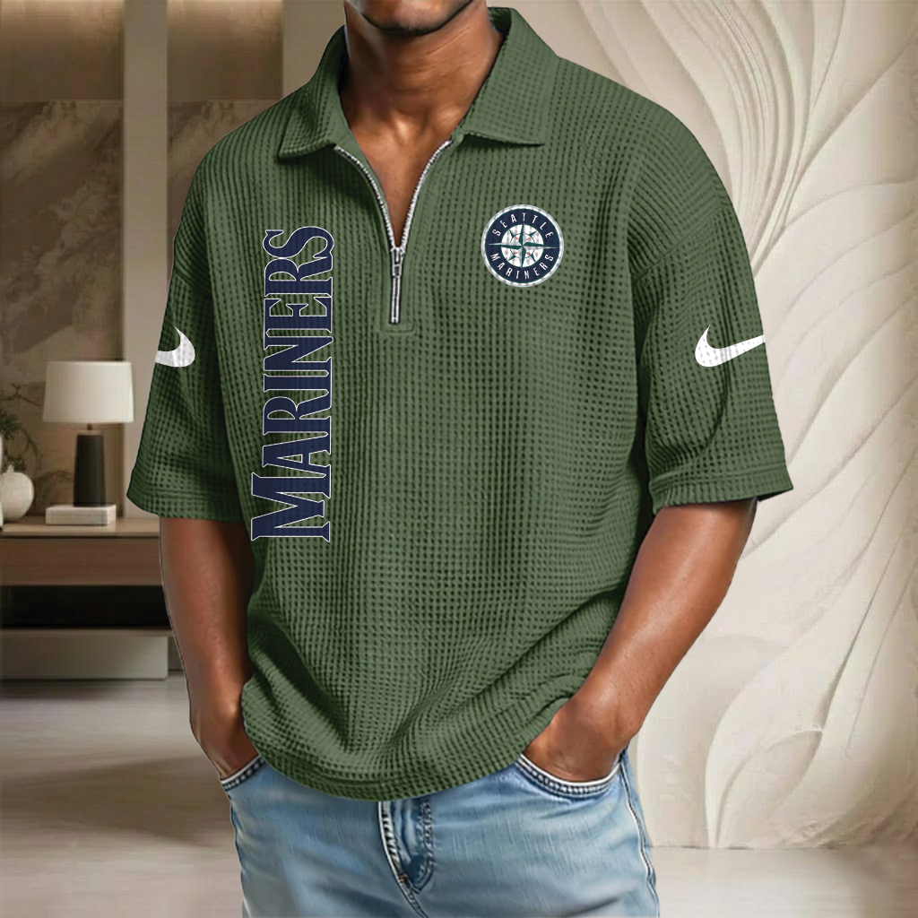 MLB x SM Waffle Half-Zip Polo Shirt HLP 070326 HLPHUONG
