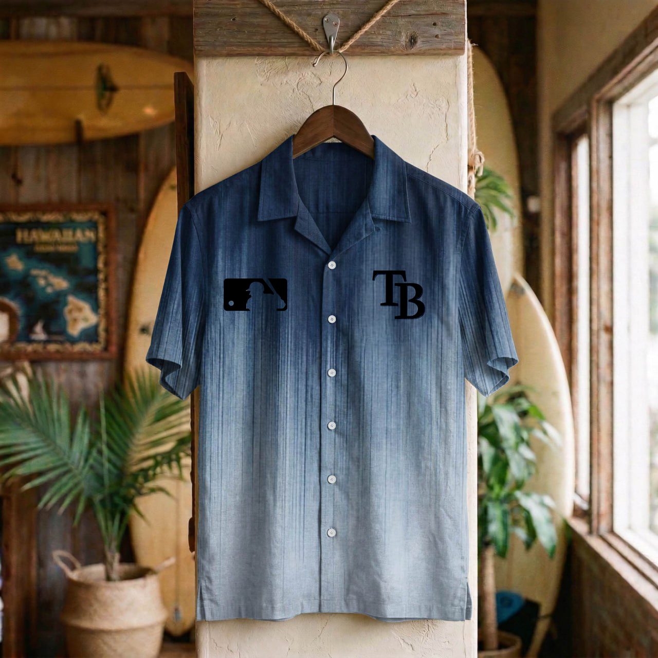 MLB x TB Ombre Hawaiian Shirt HLP 310326 LBN