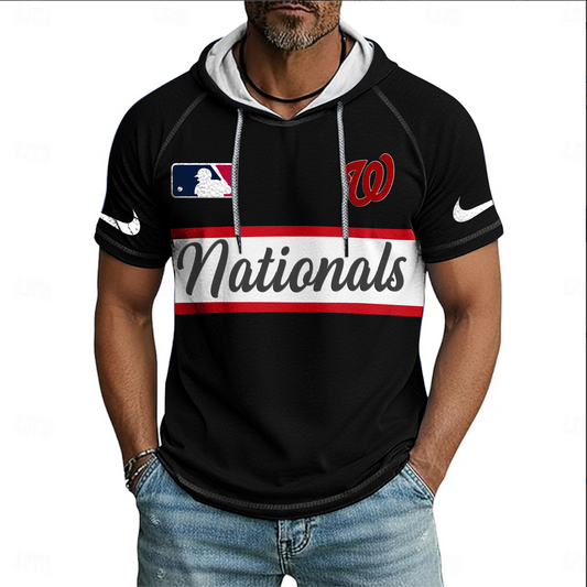 MLB x WAS Baseball Hooded Short Sleeve Shirt HLP 280426 HLPHUONG