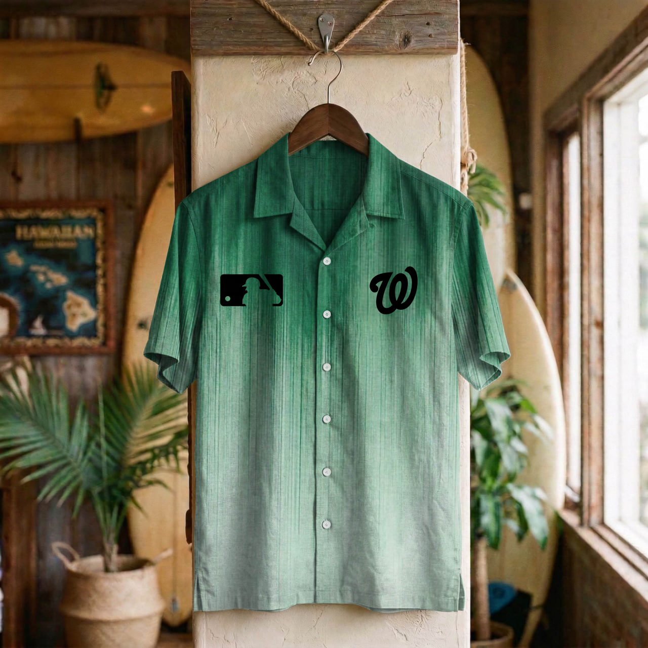 MLB x WAS Ombre Hawaiian Shirt HLP 310326 LBN