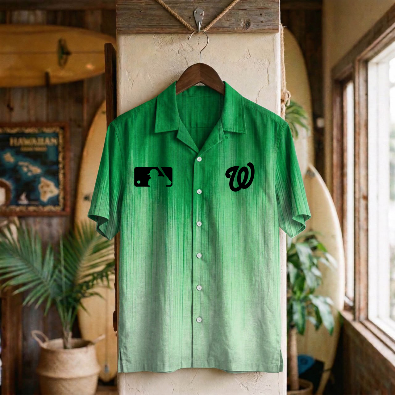 MLB x WAS Ombre Hawaiian Shirt HLP 310326 LBN