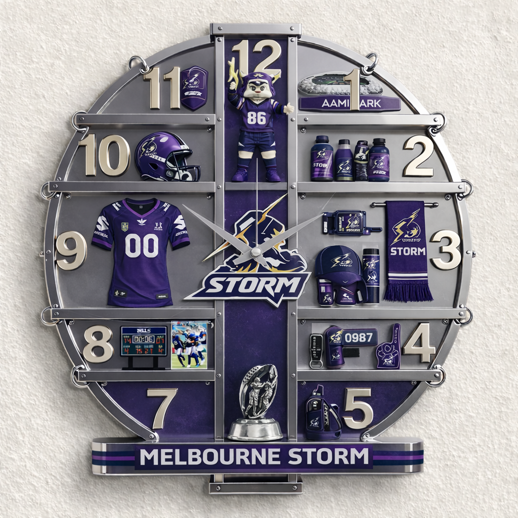 MS x NRL 3D Visual Effect Acrylic Wall Clock DDT CTND