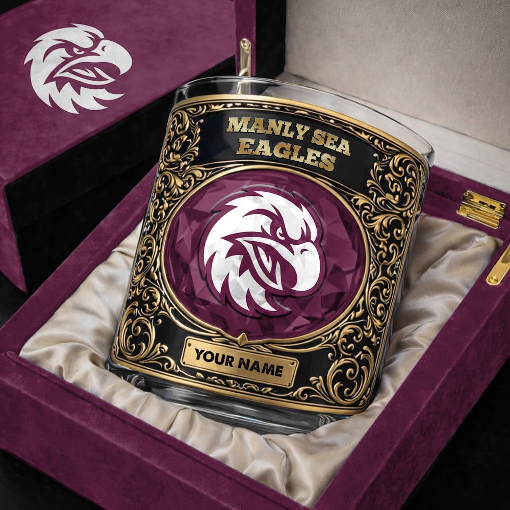 MSE x NRL New Luxury Whiskey Glass Custom Name Gifts DDT TTTZ