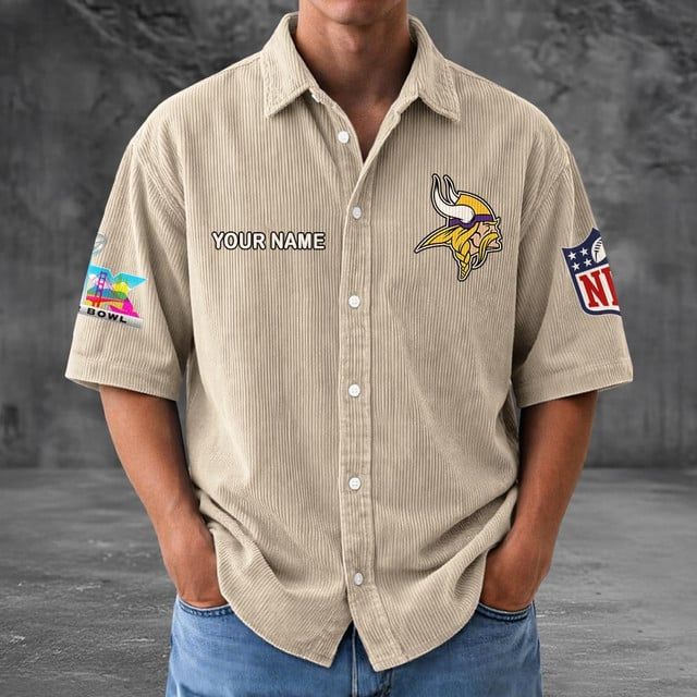 MV x NFL Men Seersucker Button Shirt DDT NTL