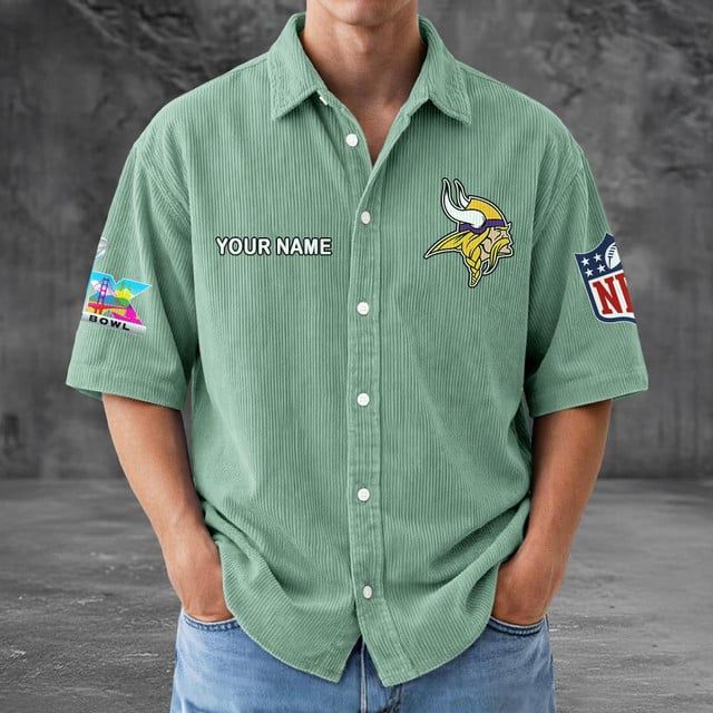 MV x NFL Men Seersucker Button Shirt DDT NTL