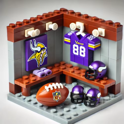 NFL Teams Custom Building Blocks Creative Peripheral Gift Model Toy Mini Changing Room Professional Football League Teams DDT HLP HLPHUONG