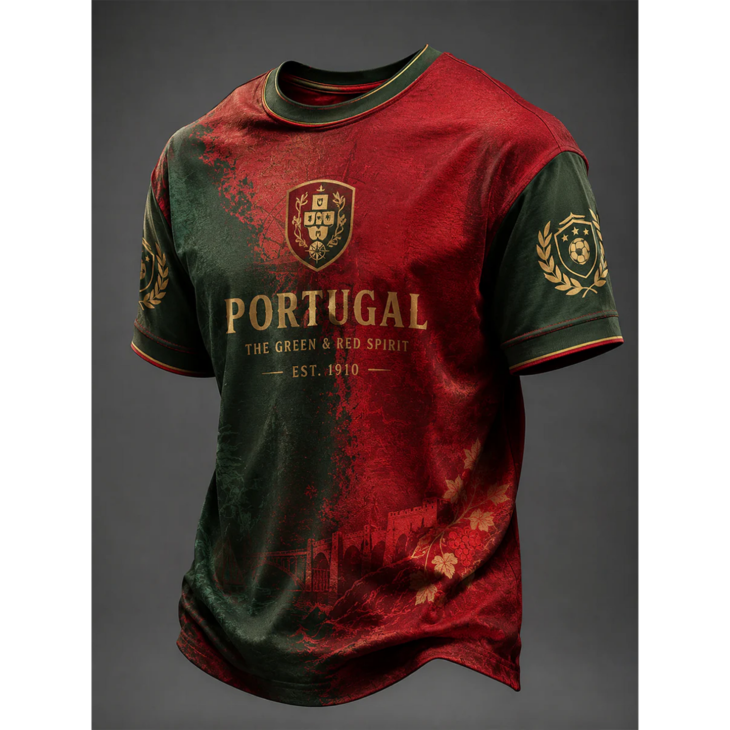 Men's Portugal Football 3D Shirt V1 DATND TANTD 050626