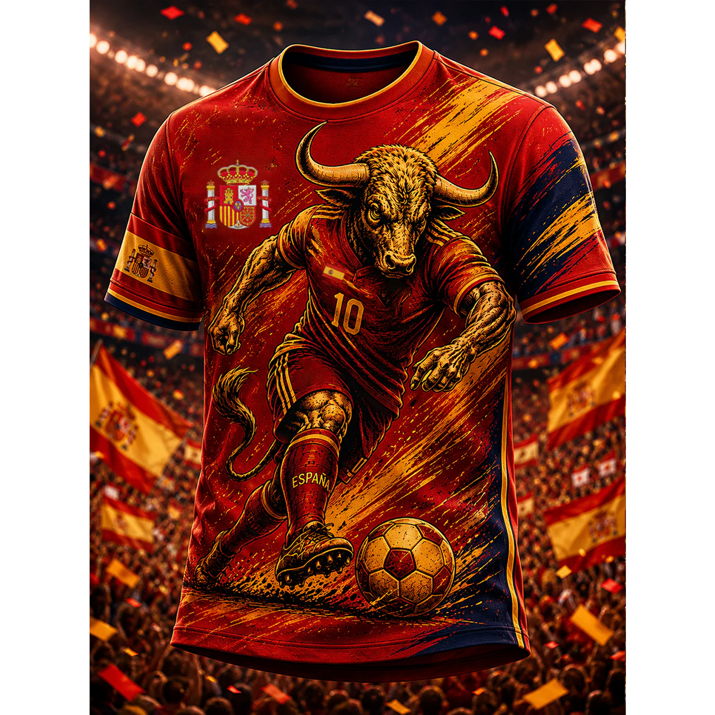 Men's Spanish Football Print Casual Shirt V15 DATND TANTD 050626