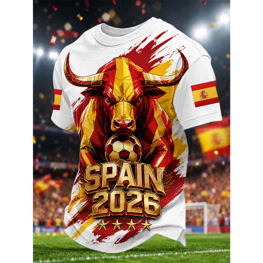 Men's Spanish Football Print Casual Shirt V17 DATND TANTD 050626