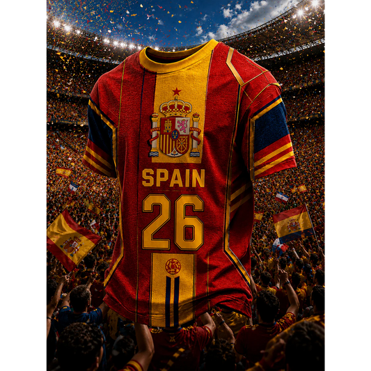 Men's Spanish Football Print Casual Shirt V28 DATND TANTD 050626