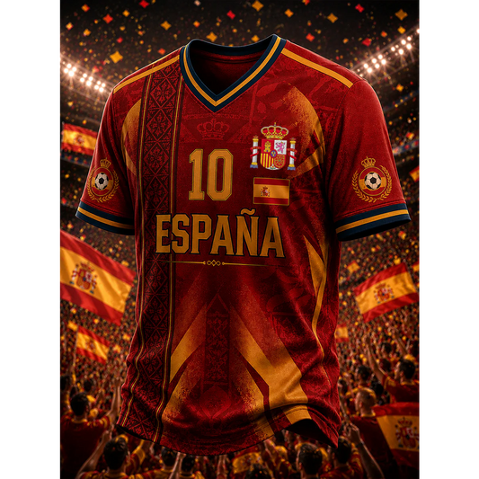 Men's Spanish Football Print Casual Shirt V30 DATND TANTD 050626