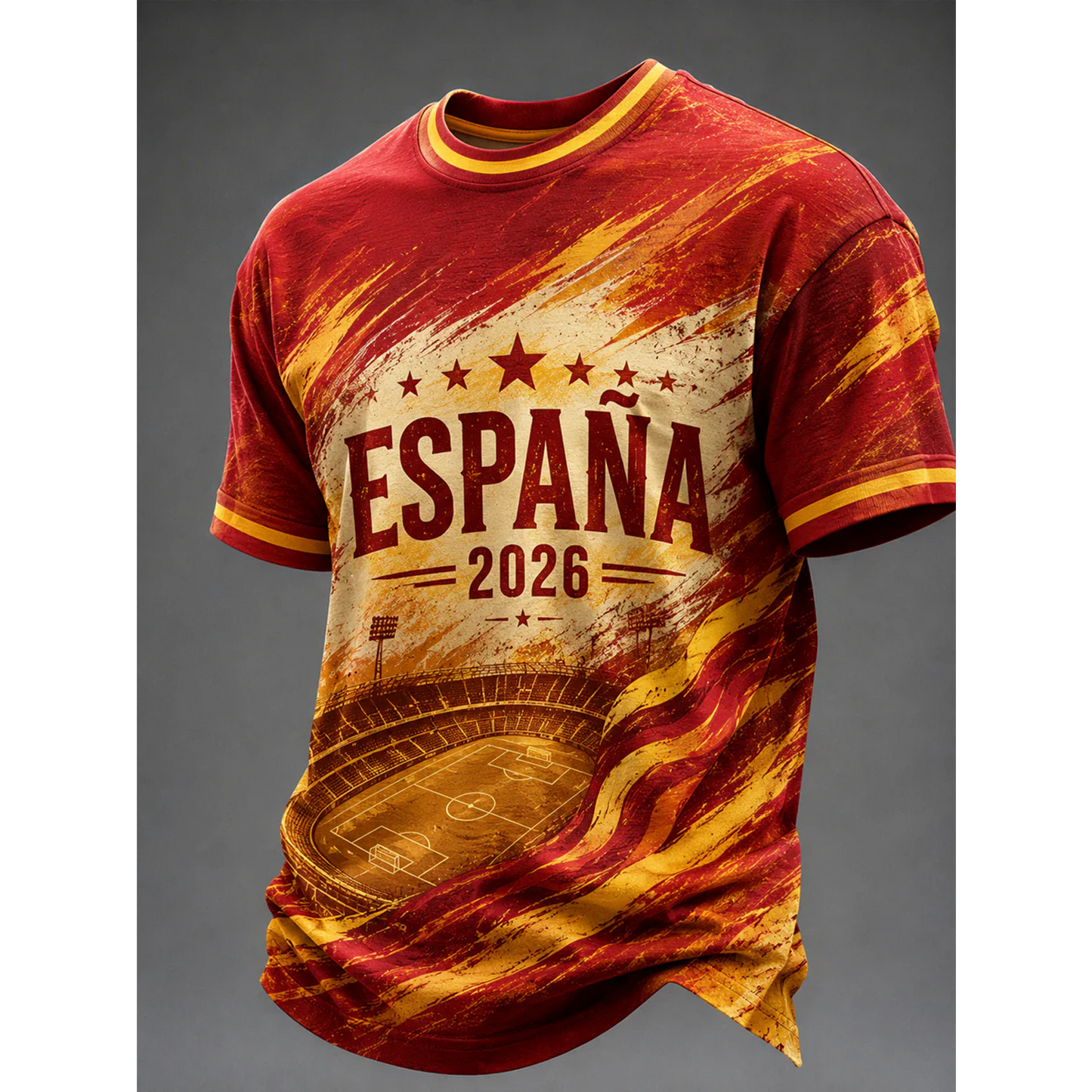 Men's Spanish Football Print Casual Shirt V32 DATND TANTD 050626