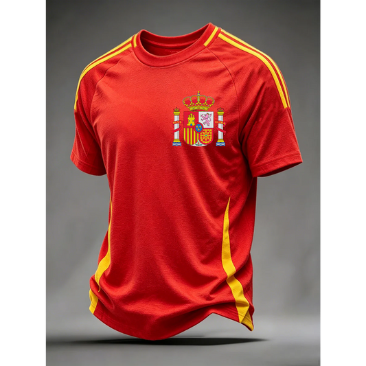 Men's Spanish Football Print Casual Shirt V5 DATND TANTD 050626