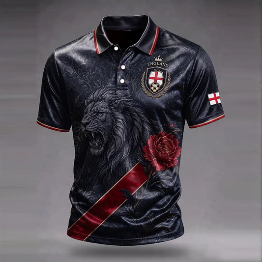 Men's UK Football Lover England Printed polo shirt V1 0106 DatND DVT