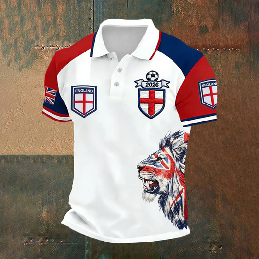 Men's UK Football Lover England Printed polo shirt V9 0106 DatND DVT