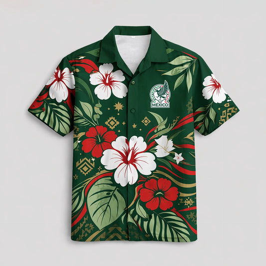 Mexico World Cup 2026 Floral Hawaiian Shirt PVT02 DATND LBN 90526