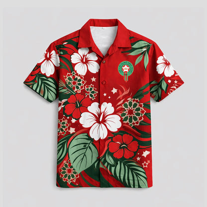 Morocco World Cup 2026 Floral Hawaiian Shirt PVT02 DATND LBN 90526