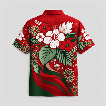 Morocco World Cup 2026 Floral Hawaiian Shirt PVT02 DATND LBN 90526