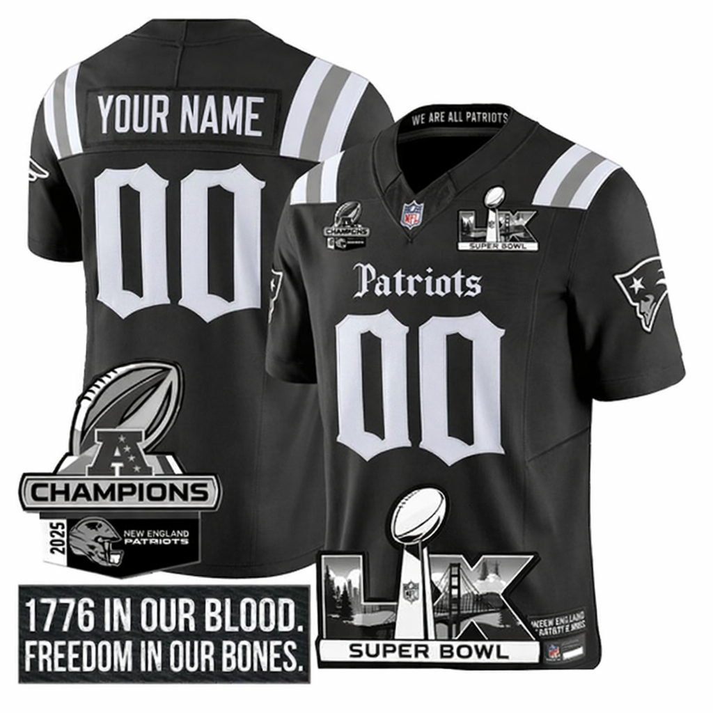 NE AFC Champs & S.B LX Patch Gold Vapor Jersey DDT  NTL