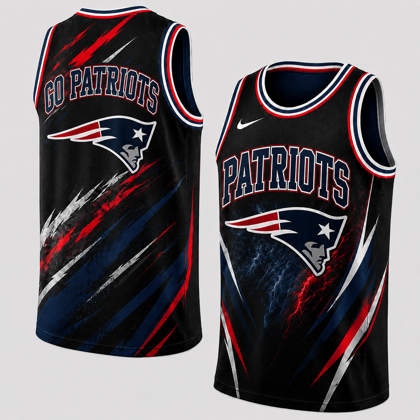 NE Premium NFL Abstract Scratch Sports Tank Top 1306