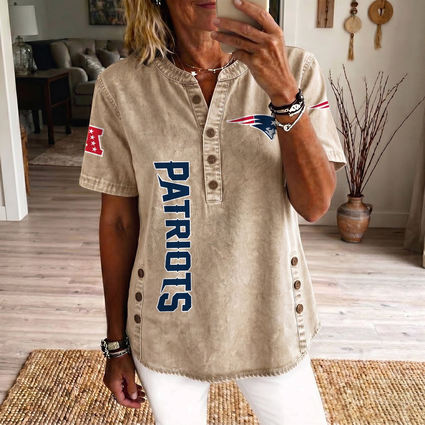 NE x NFL Women‘s Denim Casual Tops DATND LBN 190526