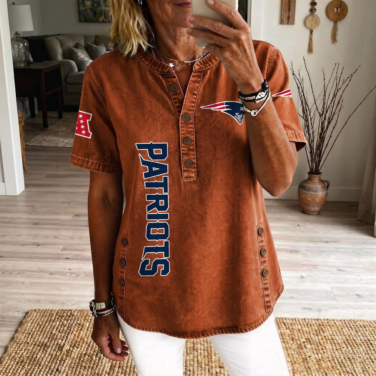 NE x NFL Women‘s Denim Casual Tops DATND LBN 190526