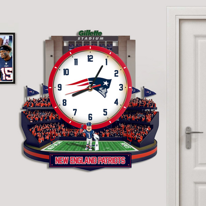 NEP x NFL Stadium Decorative 3D Visual Effect Acrylic Wall Clock DDT CTND