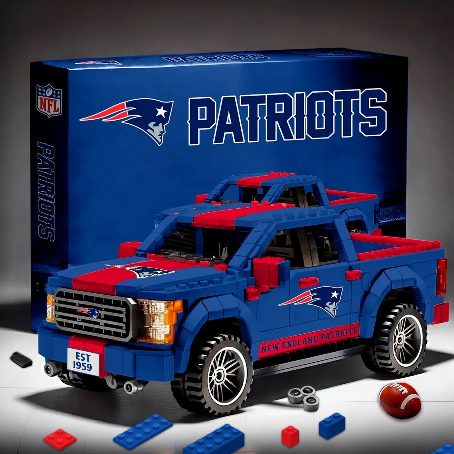 NE X NFL 3D Racing Truck Model Building Block Set NDT NHM