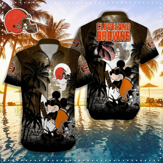 NFL X CLE MK Tropical Trees Hawaiian Shirt HLP 070526 LBN
