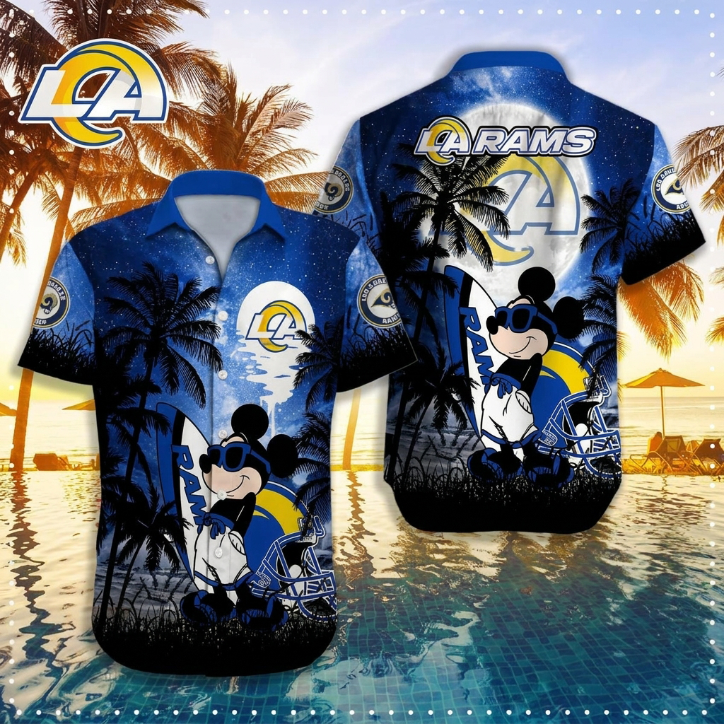 NFL X LAR MK Tropical Trees Hawaiian Shirt HLP 070526 LBN