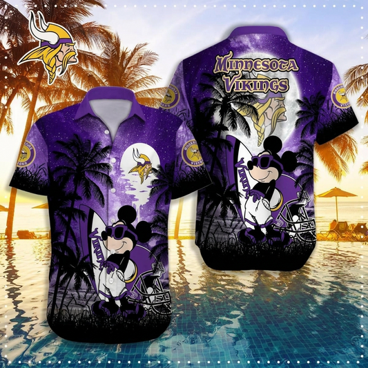 NFL X MIN MK Tropical Trees Hawaiian Shirt HLP 070526 LBN