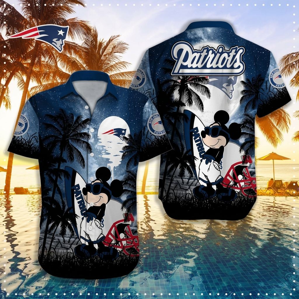 NFL X NE MK Tropical Trees Hawaiian Shirt HLP 070526 LBN