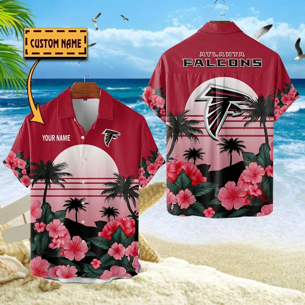 NFL x ARI Football Palm Trees Flower Custom Name Hawaiian Shirt HLP 070526 LBN 2