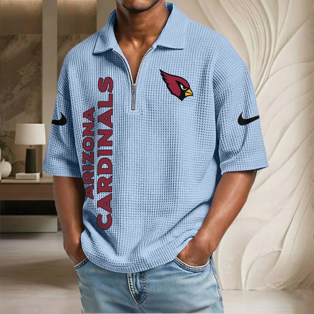 NFL x ARI Waffle Half-Zip Polo Shirt HLP 070326 HLPHUONG
