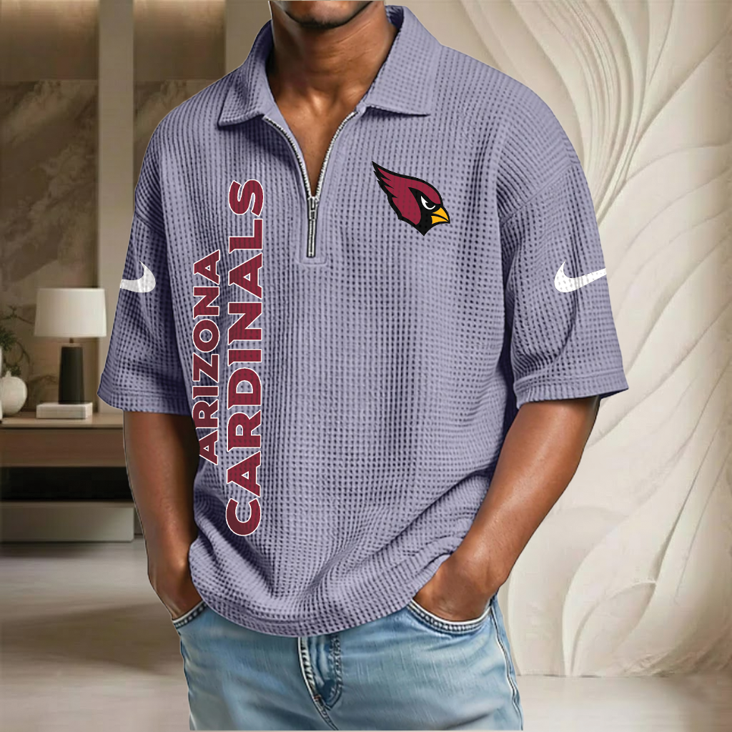 NFL x ARI Waffle Half-Zip Polo Shirt HLP 070326 HLPHUONG
