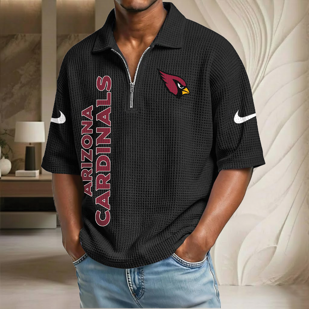 NFL x ARI Waffle Half-Zip Polo Shirt HLP 070326 HLPHUONG