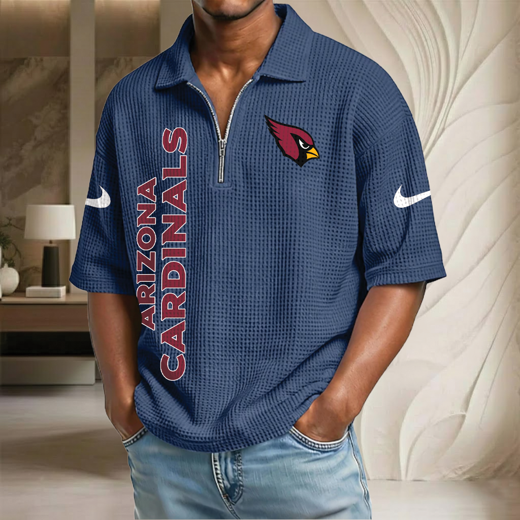 NFL x ARI Waffle Half-Zip Polo Shirt HLP 070326 HLPHUONG