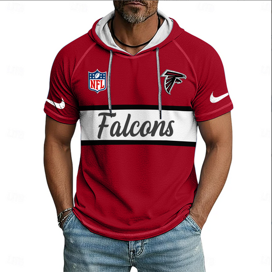 NFL x ATL Sport Hooded Short Sleeve Shirt HLP 20426 HLPHUONG