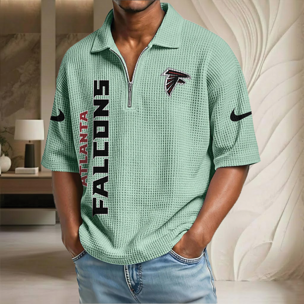 NFL x ATL Waffle Half-Zip Polo Shirt HLP 070326 HLPHUONG