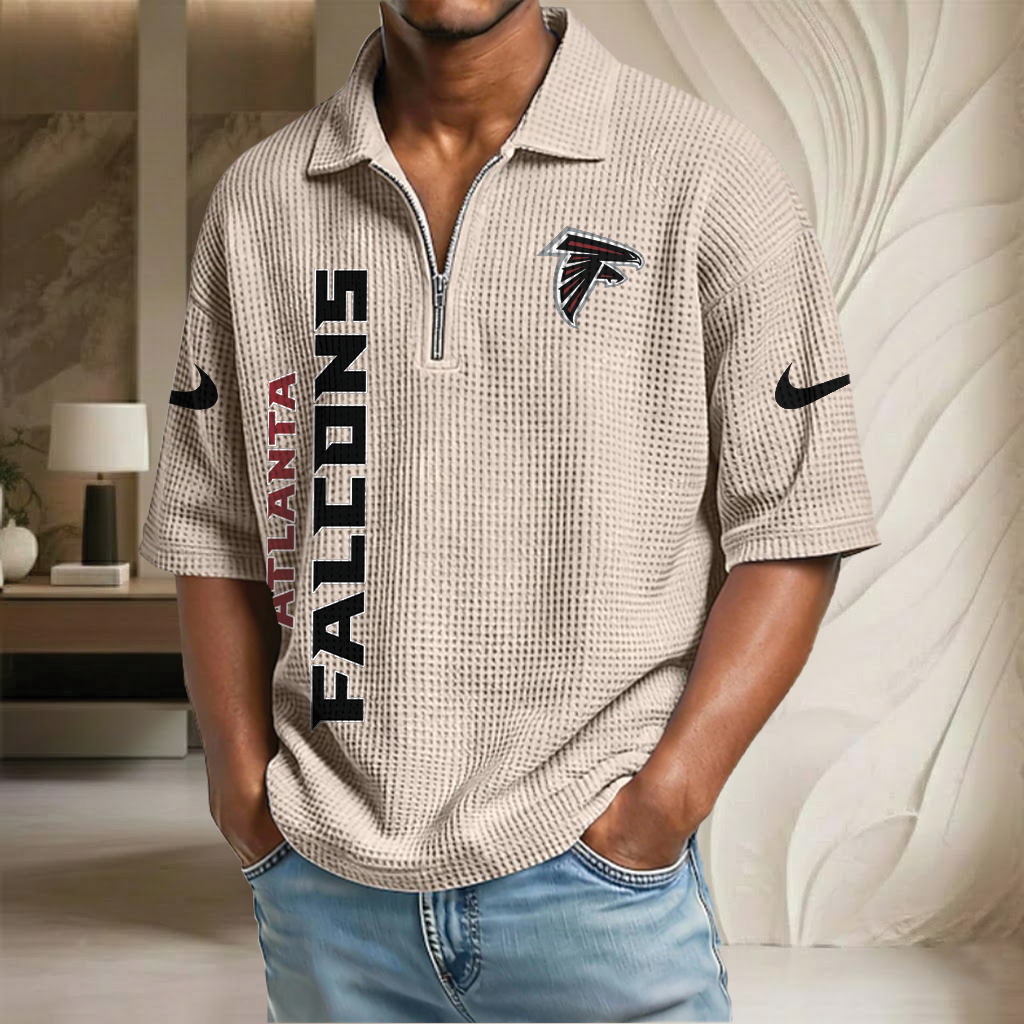 NFL x ATL Waffle Half-Zip Polo Shirt HLP 070326 HLPHUONG