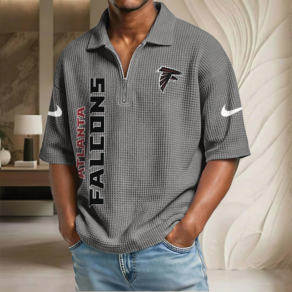 NFL x ATL Waffle Half-Zip Polo Shirt HLP 070326 HLPHUONG