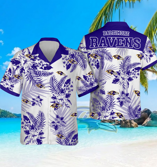 NFL x BAL Beach Hawaiian Shirt HLP 60426 HLPHUONG