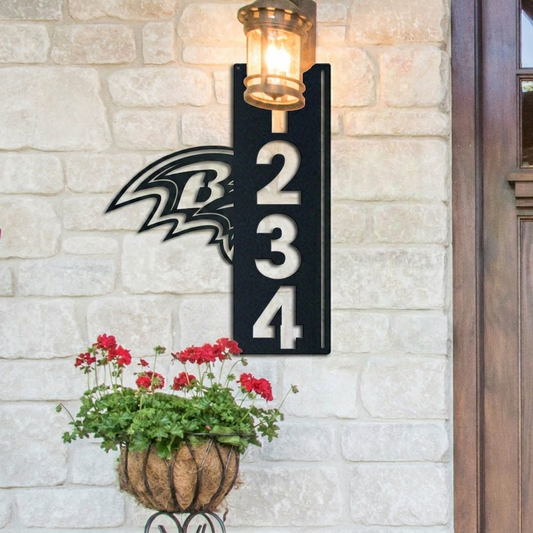 NFL x BAL Custom Address Metal Sign HLP 40526 LBN