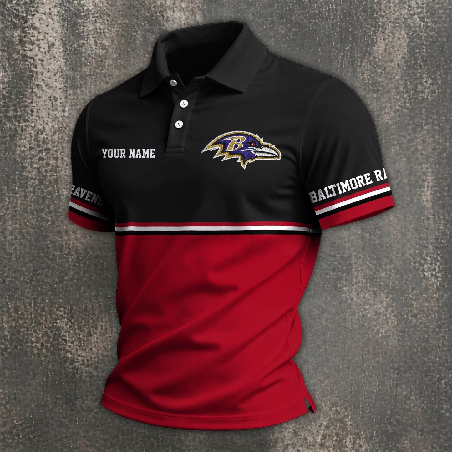 NFL x BAL Custom Name Premium Polo Shirt HLP 040526 HLPHUONG