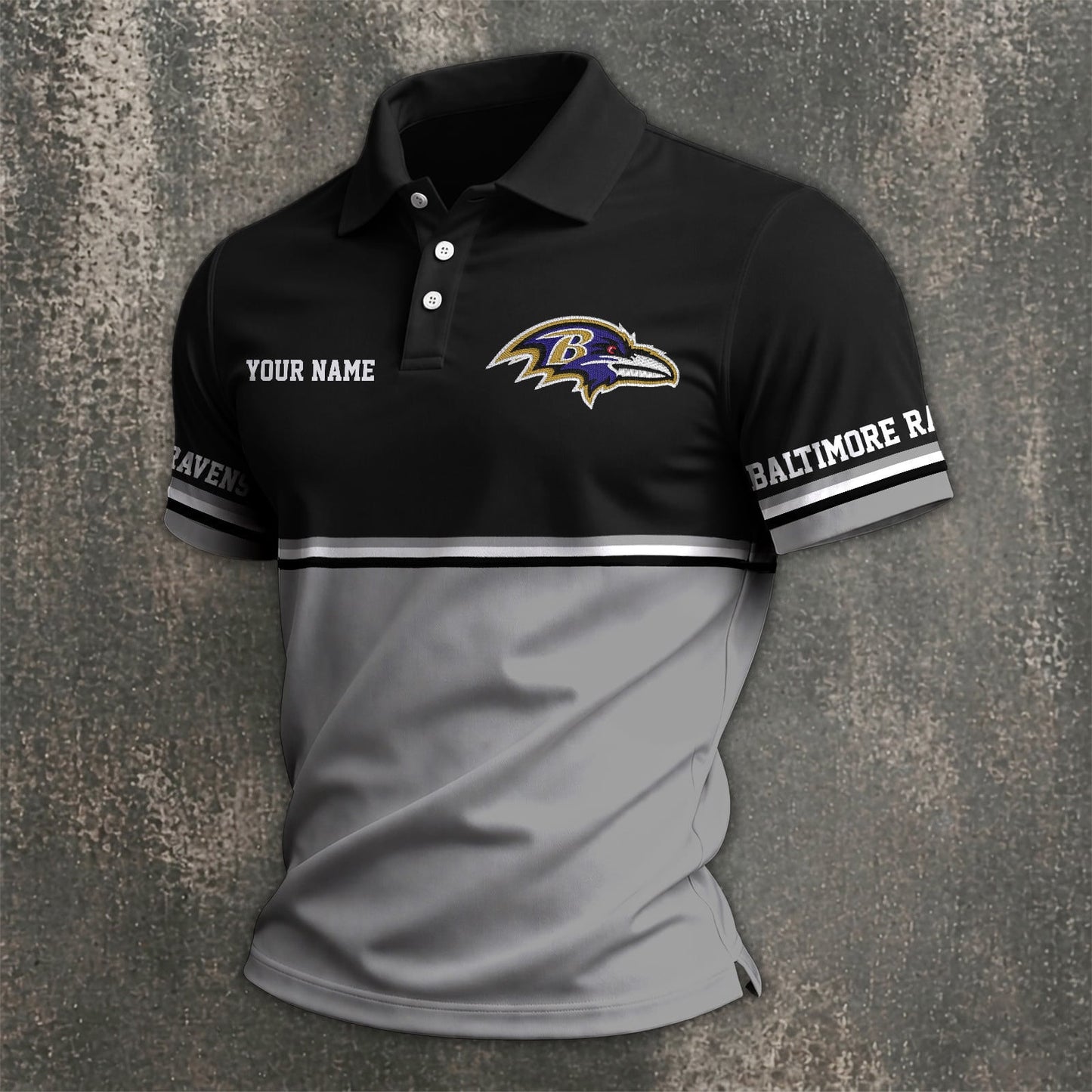 NFL x BAL Custom Name Premium Polo Shirt HLP 040526 HLPHUONG