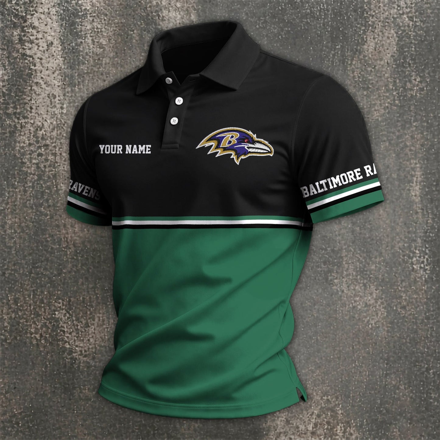 NFL x BAL Custom Name Premium Polo Shirt HLP 040526 HLPHUONG